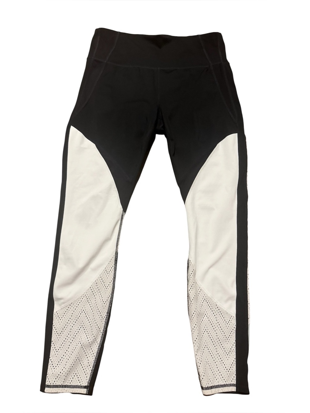 Athleta Women's High Rise Precision 7/8 Tights black and white Size Large Tall